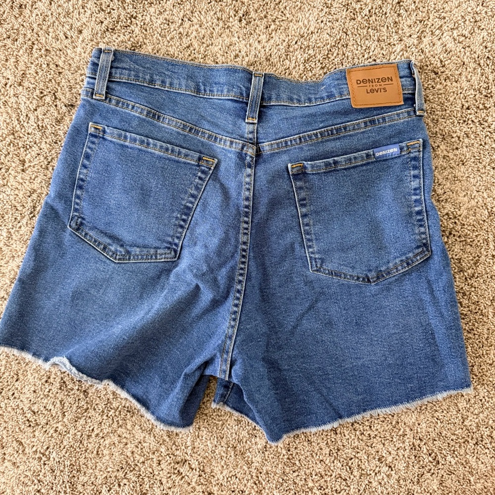 Levi's High-Rise Frayed Hem Women’s Shorts - Blue - Picture 5 of 6